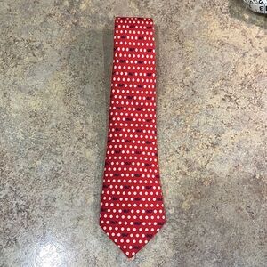 Red white polka dot blue whales Vineyard Vines silk tie
